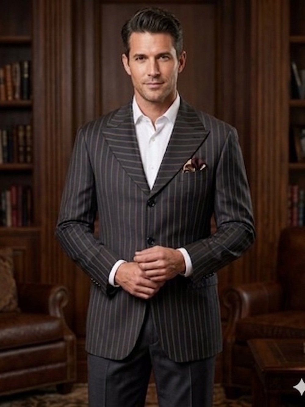 Mantoni Suit Mens 46 L Black Super 140s Virgin Wool Jacket & Vest Set 46L